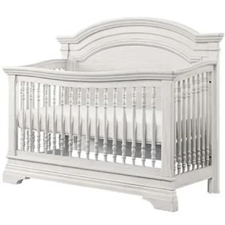 arched white convertible crib